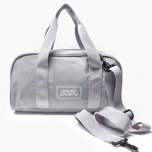 MINISO SPORTS Light Grey Polyester Gym Bag Detachable/Adjustable Crossbody Strap